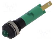 Indicator: LED; prominent; green; 12VDC; Ø8mm; IP67; metal,plastic CML INNOVATIVE TECHNOLOGIES