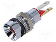 Indicator: LED; recessed; red; 2VDC; Ø8mm; connectors 2,8x0,8mm CML INNOVATIVE TECHNOLOGIES