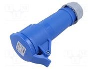 Connector: AC supply; plug; female; 16A; IEC 60309; IP44; PIN: 3 TAIZHOU BAOLUDA ELECTRIC