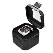 Kingxbar CYF140 2in1 Rugged Case for Apple Watch SE, 6, 5, 4 (44 mm) Stainless Steel with Strap Black, Kingxbar