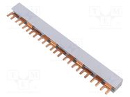 Busbar; 16mm2; Poles: 3; Urated: 400V; 100A; fork; No.of mod: 12; PVC PAWBOL