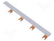 Busbar; 16mm2; Poles: 3; Urated: 400V; 100A; fork; No.of mod: 12; PVC PAWBOL