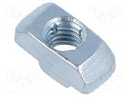 Nut; for profiles; Width of the groove: 8mm; steel; zinc; T-slot ELESA+GANTER