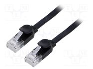 Patch cord; U/UTP; 6; stranded; Cu; PVC; black; 2m; 32AWG; flat cable BASEUS