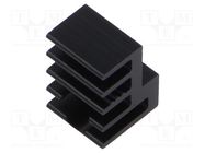 Heatsink: extruded; grilled; TO220; black; L: 10mm; W: 10.7mm; H: 15mm FISCHER ELEKTRONIK