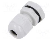 Cable gland; PG7; polyamide; light grey KRADEX