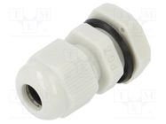 Cable gland; PG7; polyamide; light grey KRADEX