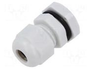 Cable gland; PG9; polyamide; light grey KRADEX