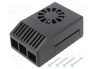 Enclosure: for computer; Raspberry Pi 4 B; ABS; black; X: 62mm KRADEX