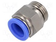 Push-in fitting; straight; -0.95÷15bar; nickel plated brass PNEUMAT