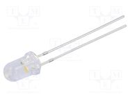 LED; 5mm; white warm; 25000mcd; 15°; Front: convex; 3÷5V; -30÷85°C OPTOSUPPLY