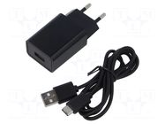 Power supply: switching; mains,plug-in; 5VDC; 2A; 10W; Out: USB C POS