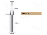 Tip; chisel; 1.6mm; for soldering station BAKON