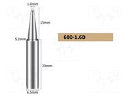 Tip; chisel; 1.6mm; for soldering station BAKON