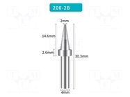 Tip; conical; 2mm; for soldering station BAKON