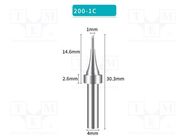 Tip; hoof; 1mm; for soldering station SHENZHEN BAKON ELECTRONIC