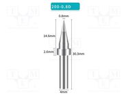 Tip; chisel; 0.8mm; for soldering station SHENZHEN BAKON ELECTRONIC