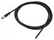 Connector: M8; plug; male; 3A; 60V; PIN: 3; straight; cables; IP67; 2m AMPHENOL LTW