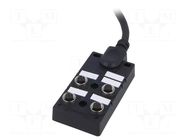 24V; PIN: 5; with LED,with lead; 2A; Transition: splitter; IP67; 3m AMPHENOL LTW