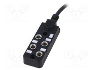 Distribution box; M8; PIN: 3; 5m; socket; 6A; -20÷80°C; IP67; IN: 4 AMPHENOL LTW