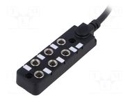 Distribution box; M8; PIN: 3; 10m; socket; 3A; IP67; IN: 6; OUT: 1 AMPHENOL LTW
