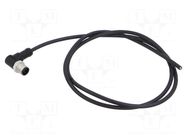 Connector: M12; 4A; 60V; plug; male; PIN: 5; IP68,IP69K; angled; 1m AMPHENOL LTW