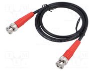 Test lead; BNC plug,both sides; BNC; Len: 1m; red; Z: 50Ω; RG58 TESTEC