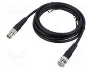 Test lead; BNC plug,both sides; BNC; Len: 2m; black; Z: 50Ω; RG58 TESTEC