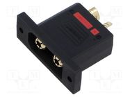 Socket; DC supply; QS; male; PIN: 2; for panel mounting; soldering 