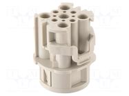 Connector: circular; female; contact insert; Han® F+B; PIN: 9 HARTING