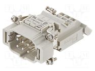 Connector: HDC; contact insert; male; Han E® AV; PIN: 6; 6+PE; left HARTING