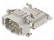 Connector: HDC; contact insert; male; Han E® AV; PIN: 6; 6+PE; left HARTING