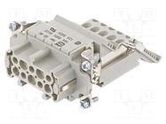 Connector: HDC; contact insert; female; Han ES® AV; PIN: 10; 10+PE HARTING