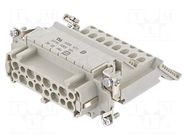 Connector: HDC; contact insert; female; Han ES® AV; PIN: 16; 16+PE HARTING