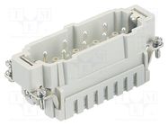 Connector: HDC; contact insert; male; Han Hv E®; PIN: 8(6+2); 16A HARTING