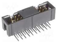Connector: IDC; male; PIN: 20; SEK Low Profile; angled 90°; THT HARTING