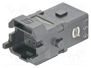 Connector: HDC; contact insert; male; Han® 1A; PIN: 12; size 1A HARTING