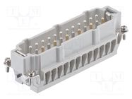 Connector: HDC; contact insert; male; Han E®; PIN: 24; 24+PE; 16A HARTING