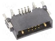 Connector: PCB to PCB; socket; male; PIN: 10(2+8); angled 90°; SMT HARTING
