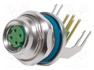 Connector: M8; female; PIN: 4; angled 90°; socket; internal thread HARTING