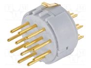 Connector: M23; contact insert; PIN: 12; male; soldering; 200V; 8A HARTING