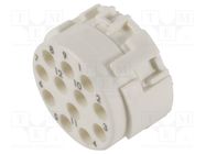 Connector: M23; contact insert; PIN: 12; male; crimped; 200V; 8A HARTING