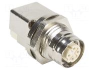 PIN: 8; for panel mounting,on PCBs,front side nut; plug HARTING