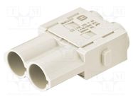 Connector: HDC; module; male; Han-Modular®; PIN: 2; crimped; 70A 