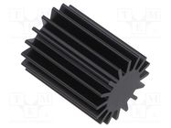 Heatsink: extruded; round; LED; black; L: 37.5mm; aluminium; Ø: 30mm FISCHER ELEKTRONIK