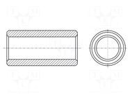 Spacer sleeve; 4mm; cylindrical; aluminium; Out.diam: 5mm HARWIN