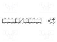 Screwed spacer sleeve; 6mm; Int.thread: M3; cylindrical; brass HARWIN