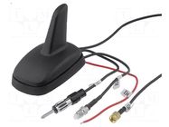 Antenna; SHARK; AM,FM,GPS,GSM; DIN,FME-A,SMA-A; SMA male; black 4CARMEDIA