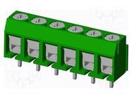 Connector: PCB terminal block; terminal; T3; 8A; PIN: 6; angled AMPHENOL ANYTEK