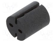 Spacer sleeve; LED; Øout: 5.1mm; ØLED: 3mm,5mm; black; UL94V-0 BIVAR